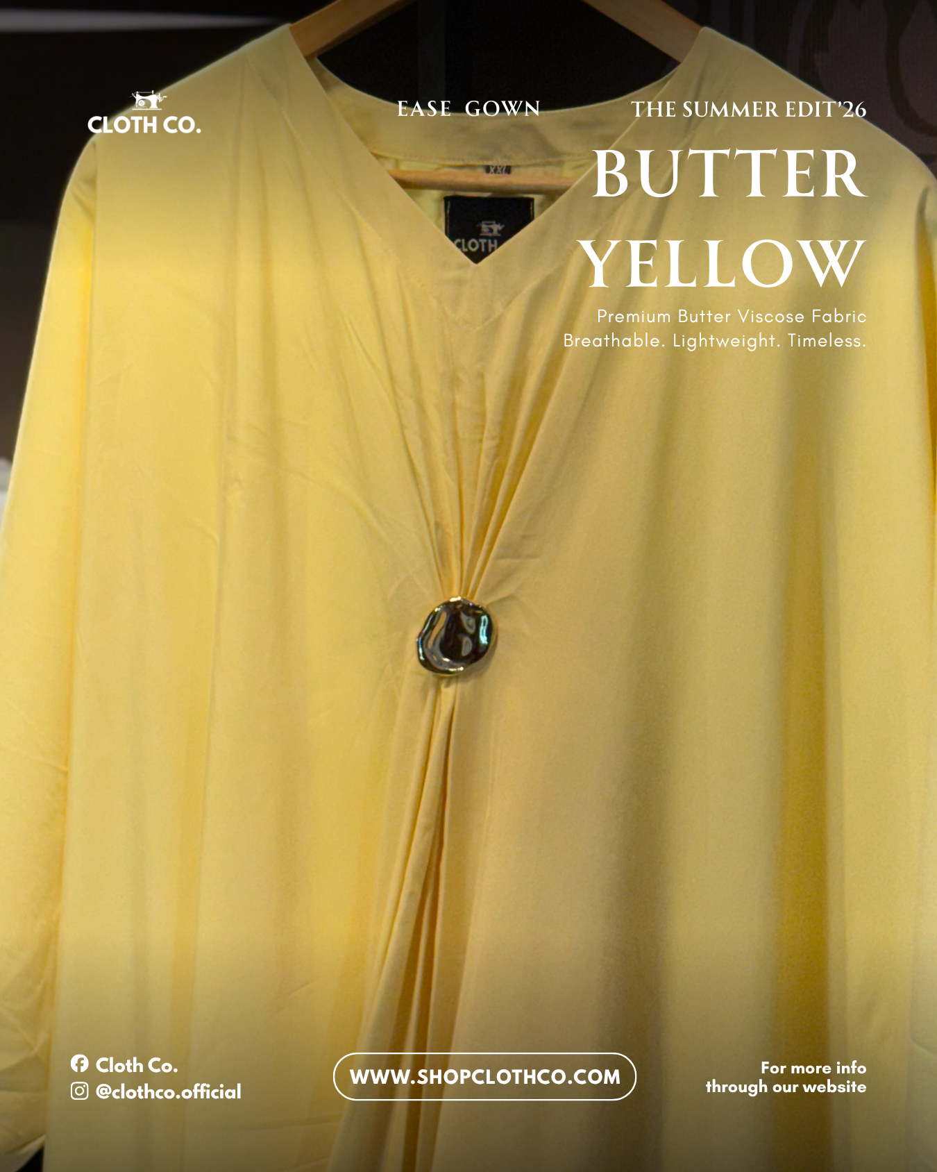 Ease Silhouette Gown-Butter Yellow