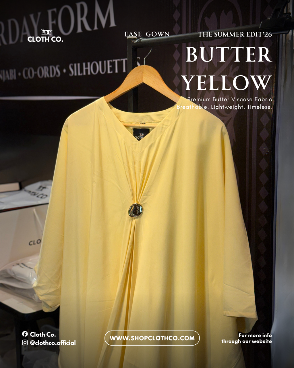 Ease Silhouette Gown-Butter Yellow