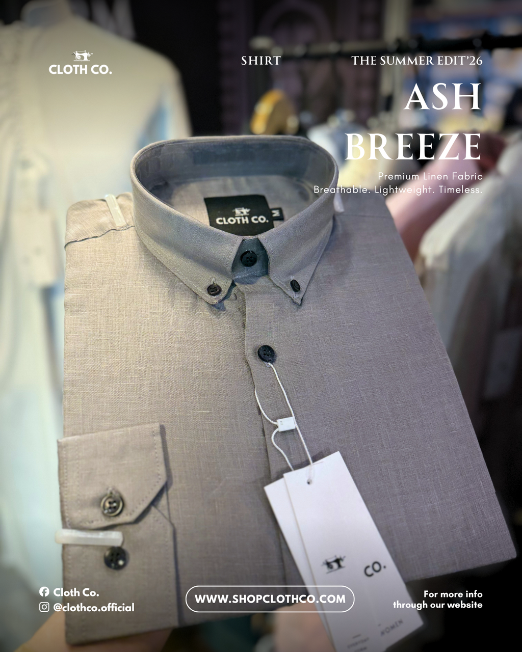 Essential Linen Shirt – Ash Breeze
