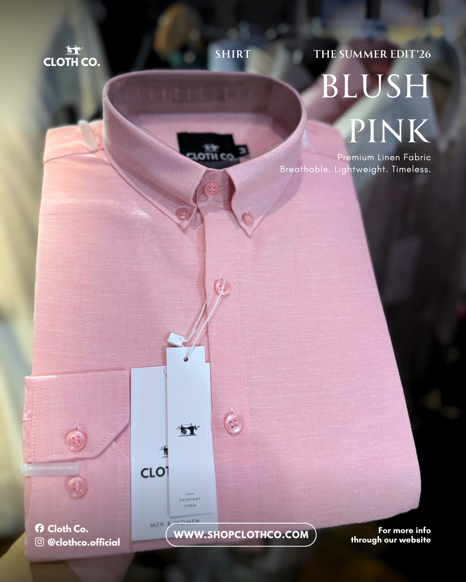 Essential Linen Shirt – Blush Pink