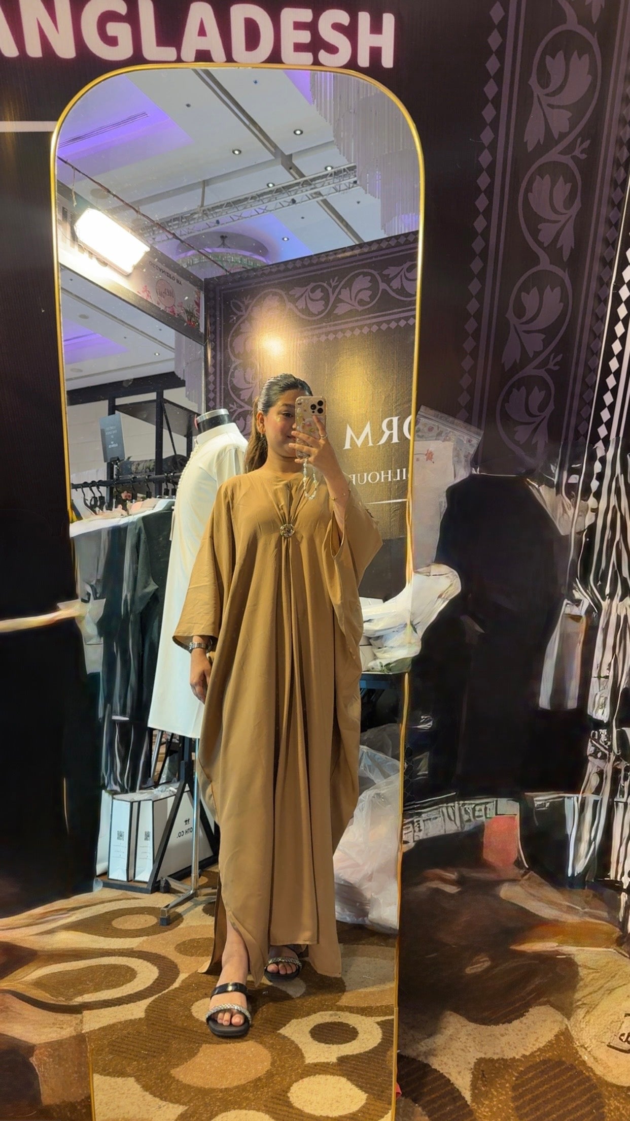 Ease Silhouette Gown-Nude Brown