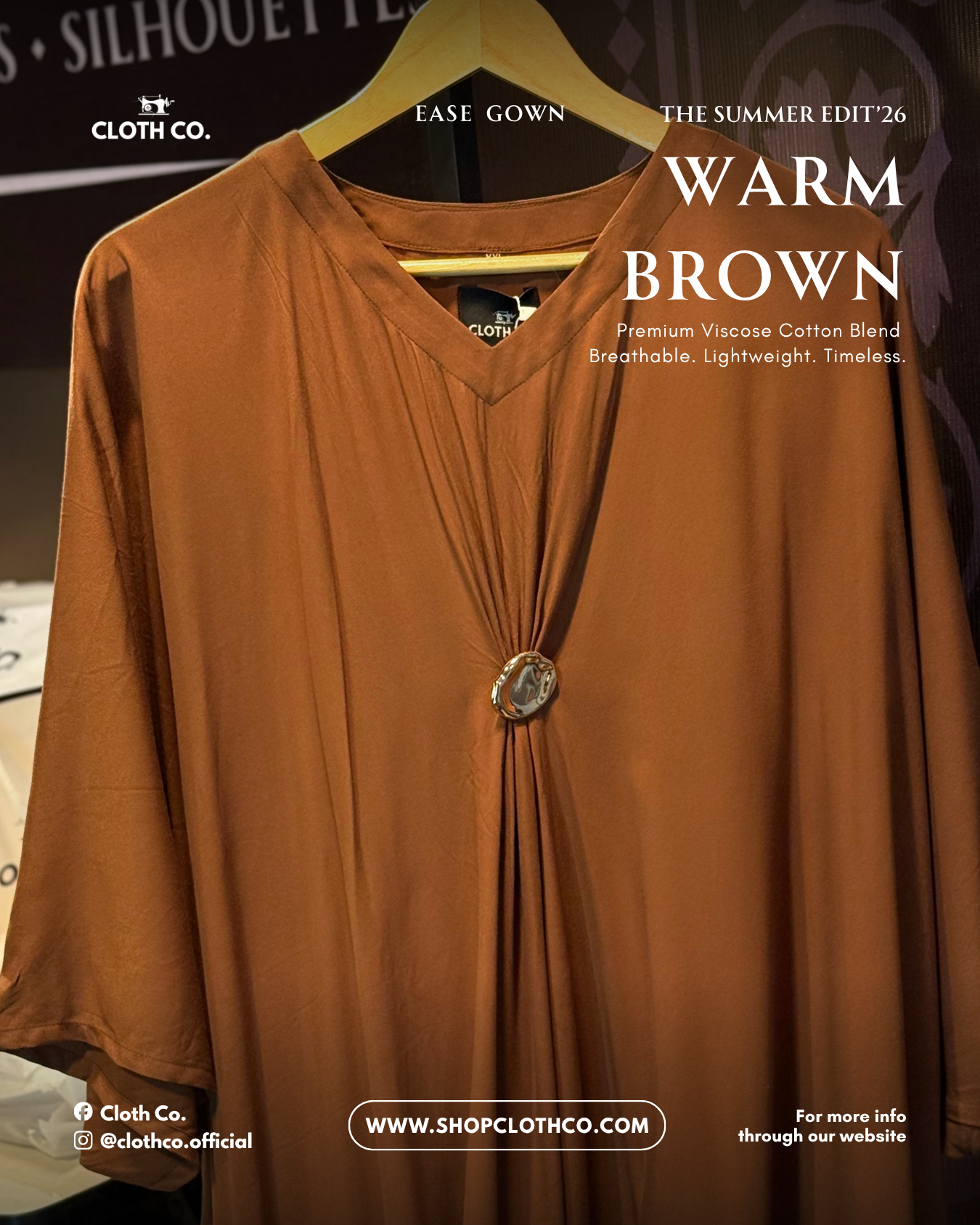 Ease Silhouette Gown-Warm Brown