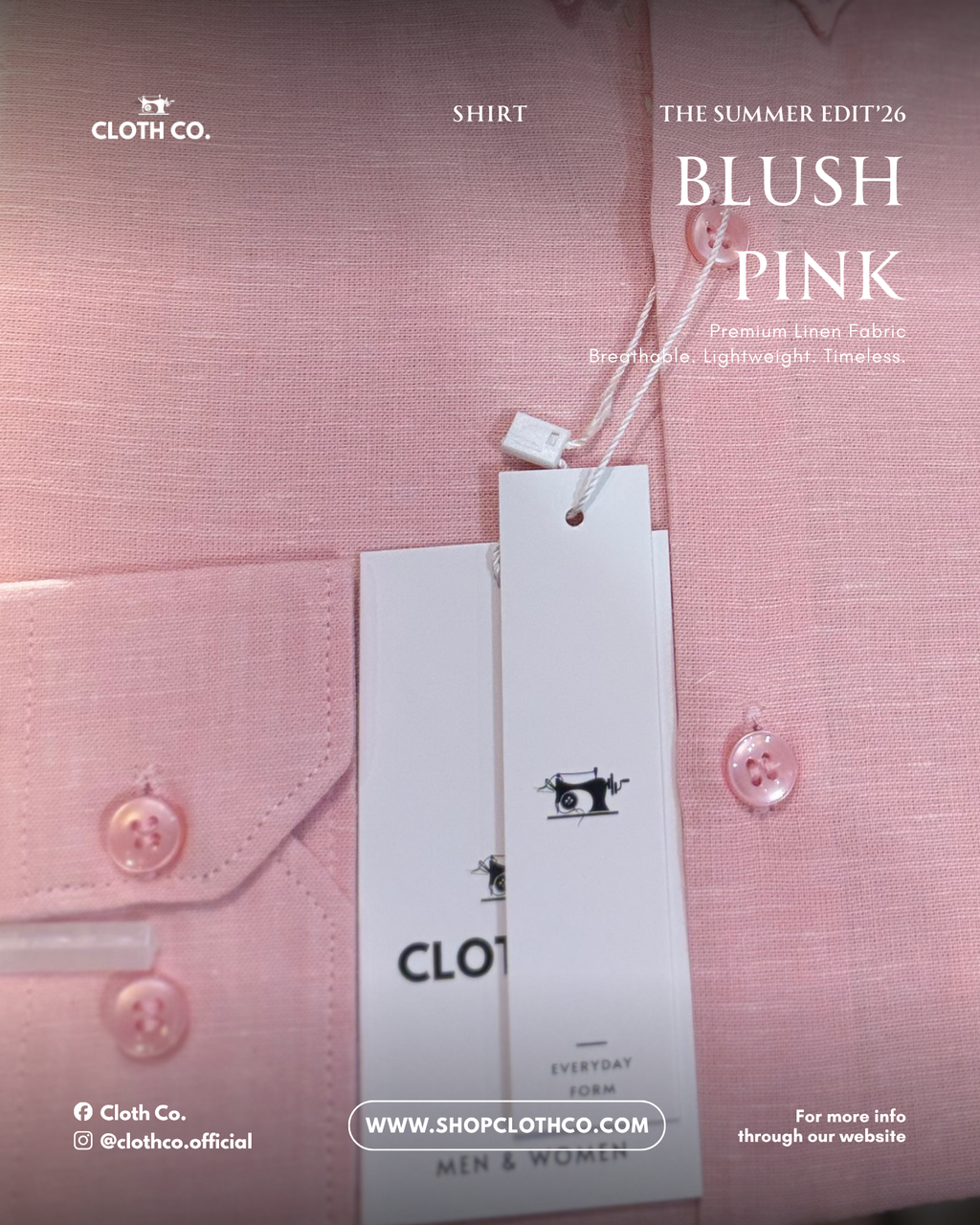 Essential Linen Shirt – Blush Pink