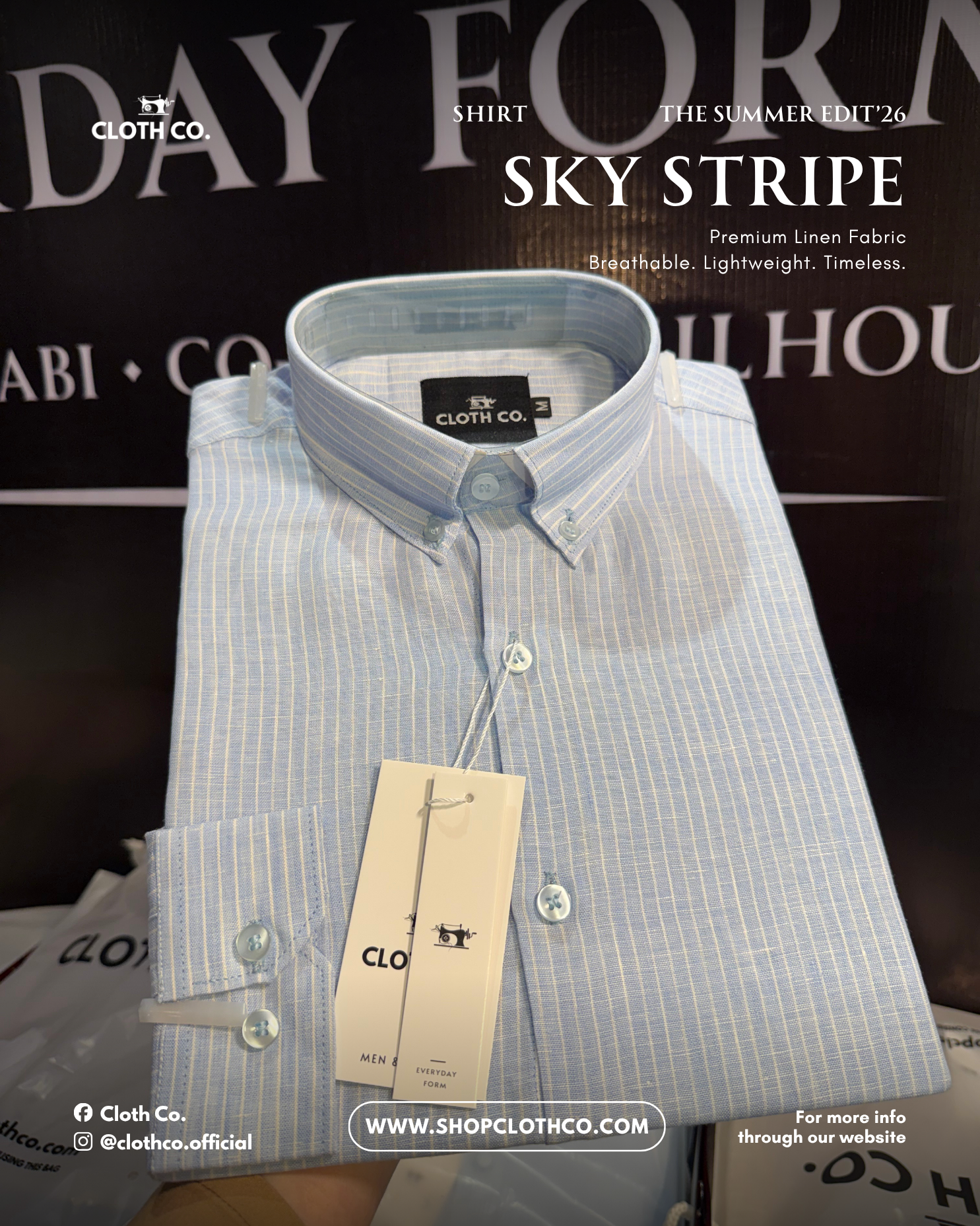 Essential Linen Shirt – Sky Blue Stripe