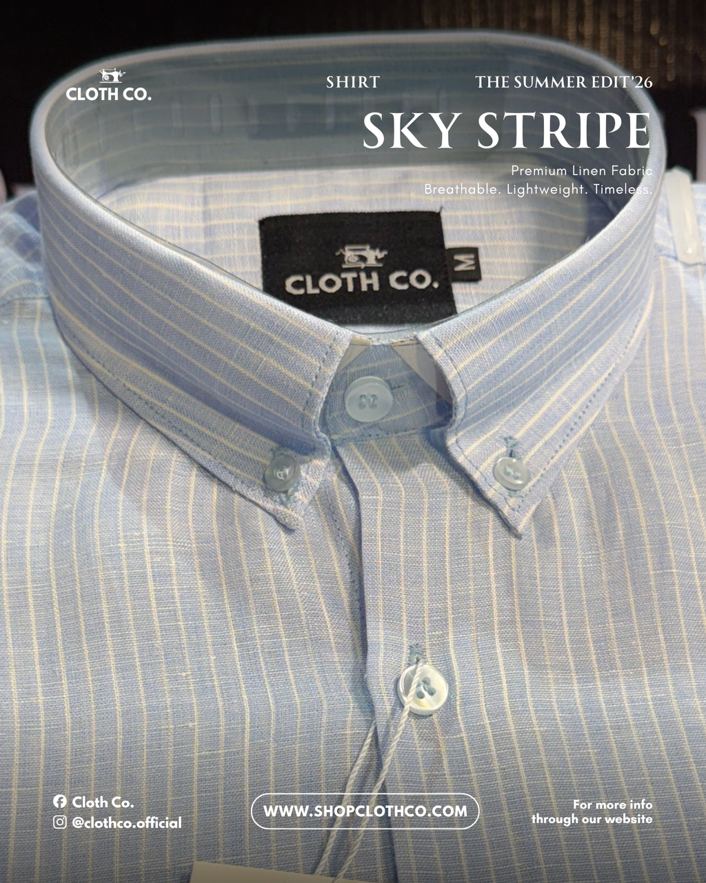 Essential Linen Shirt – Sky Blue Stripe