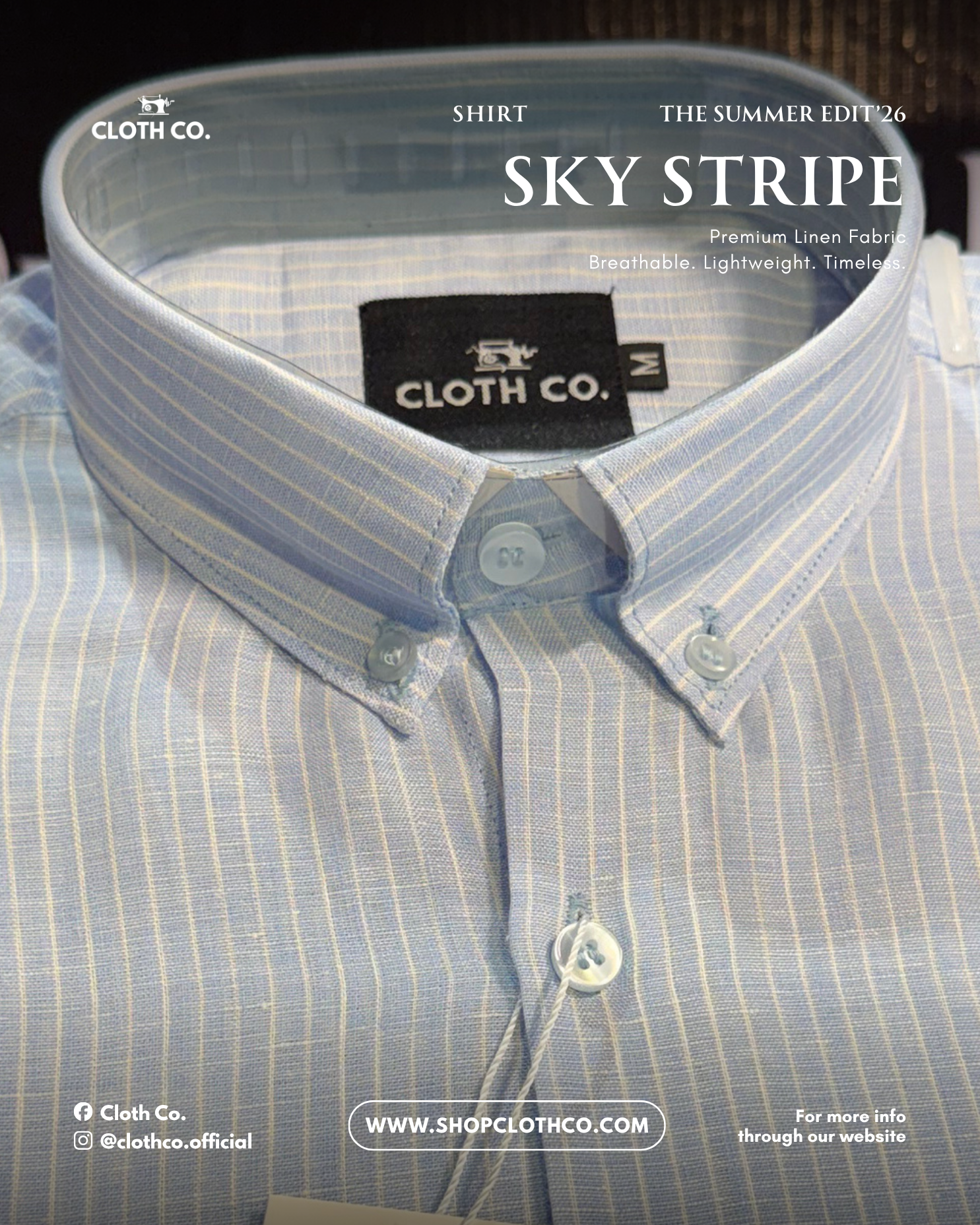 Essential Linen Shirt – Sky Blue Stripe