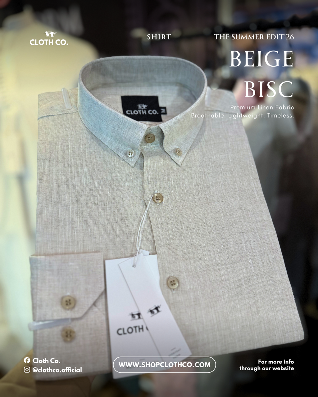 Essential Linen Shirt – Beige Bisc