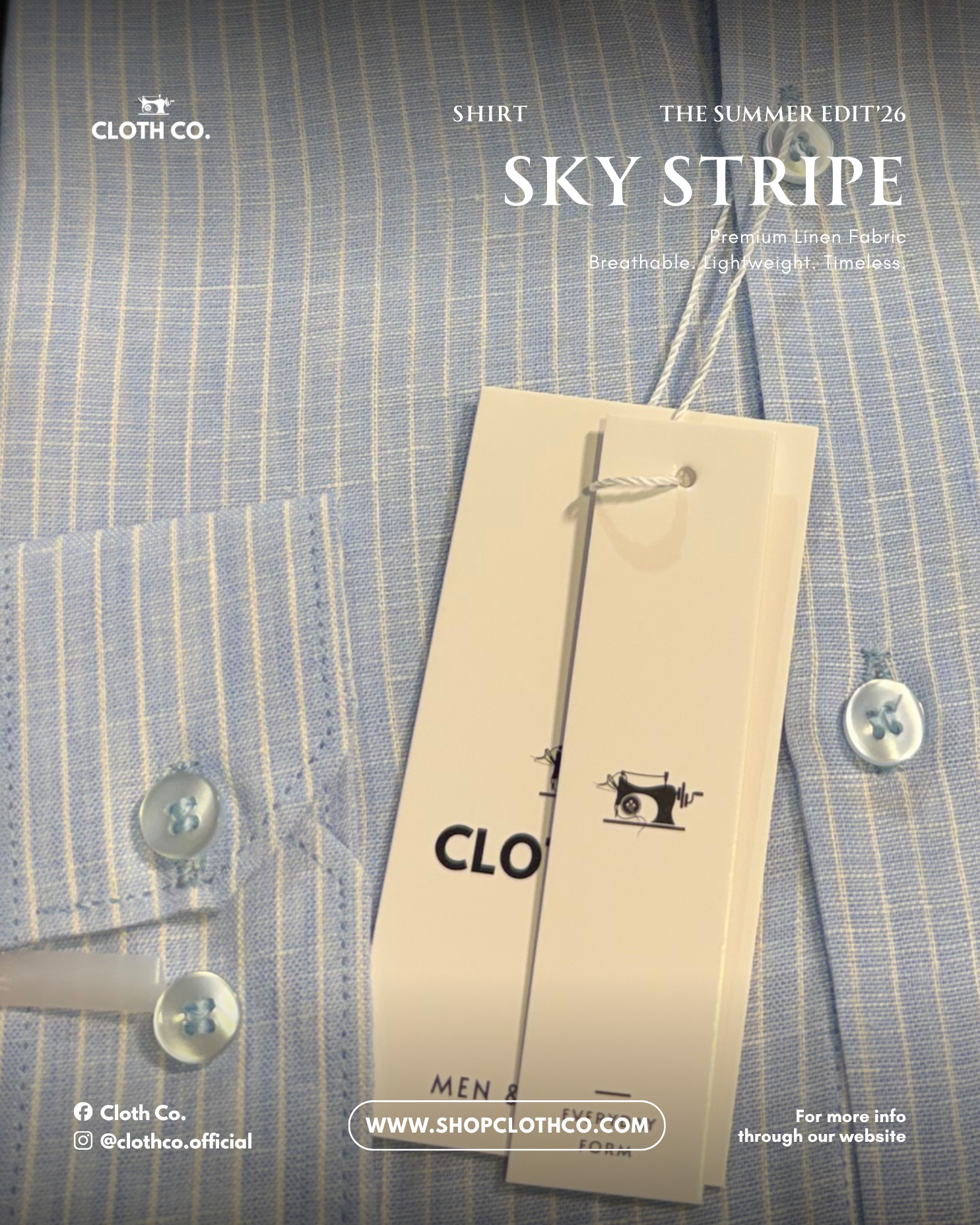 Essential Linen Shirt – Sky Blue Stripe