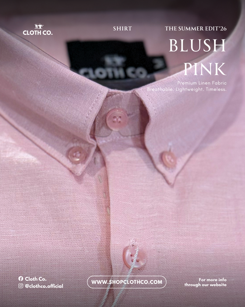 Essential Linen Shirt – Blush Pink