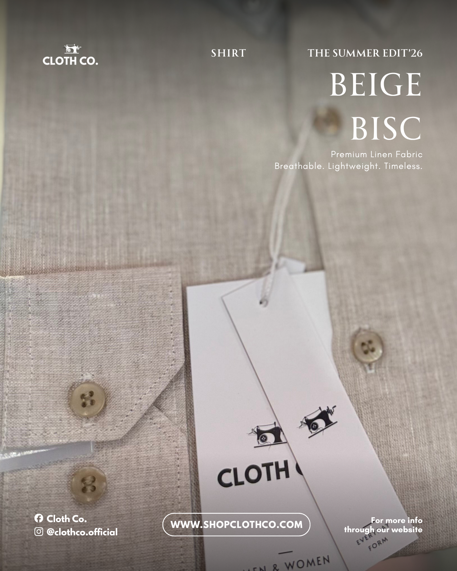 Essential Linen Shirt – Beige Bisc