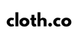 Black 'cloth.co' logo on a white background