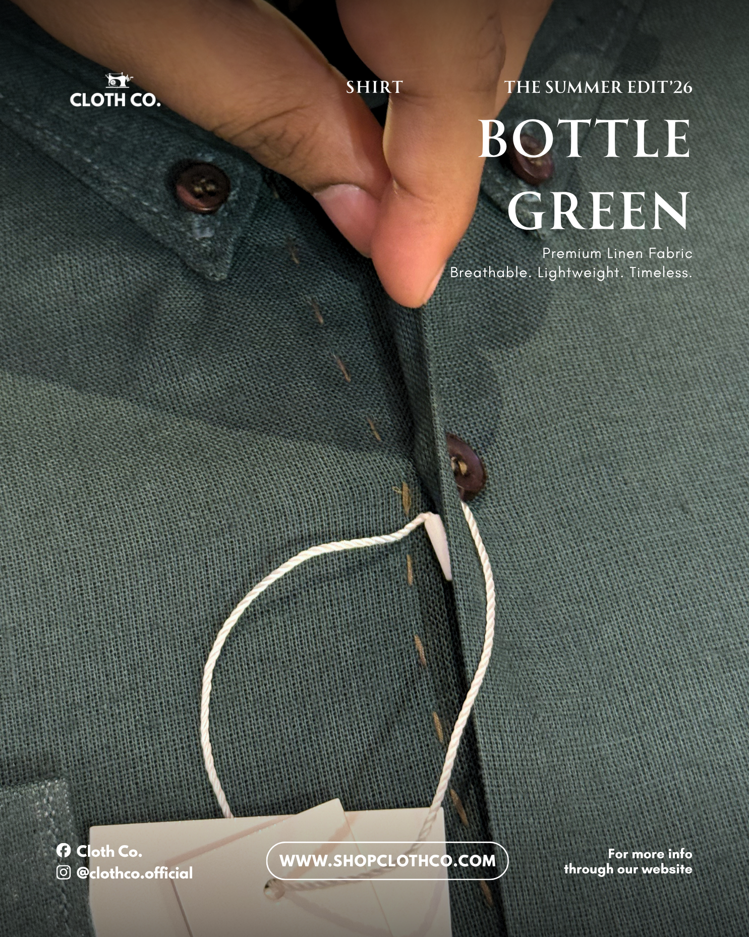 Essential Linen Shirt – Bottle Green
