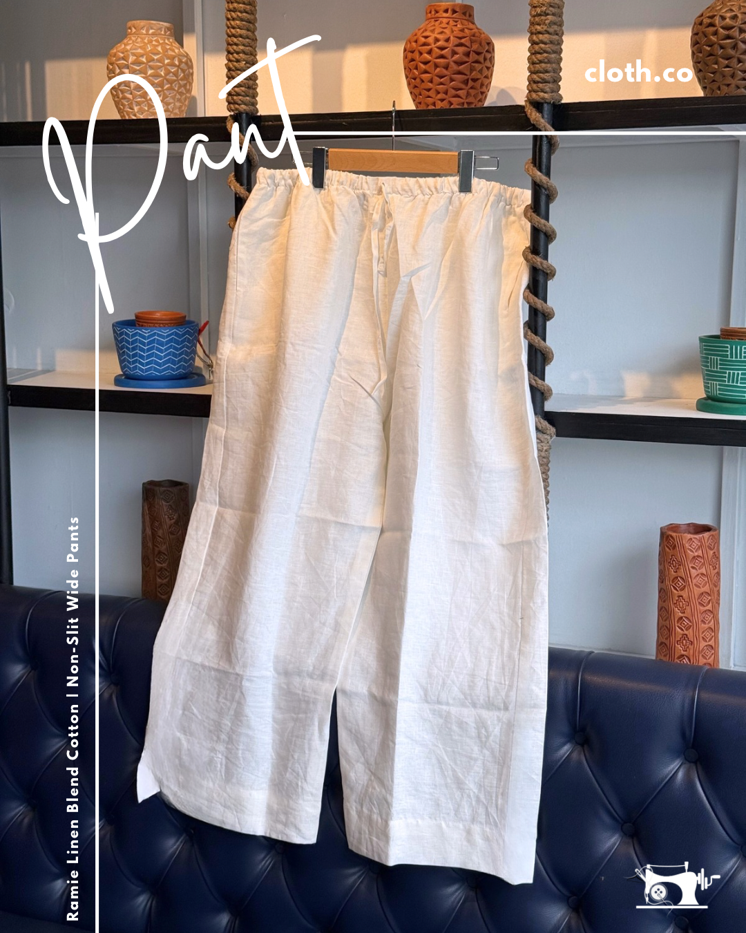 Ramie Linen Wide Pants